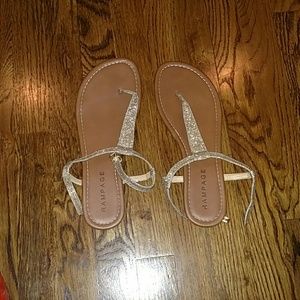 Rampage Gold and silver glitter sandals